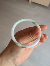 Load image into Gallery viewer, 53.9mm 100% natural Type A sunny green white purple round cut jadeite jade bangle BL96-4661