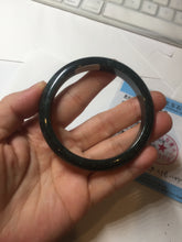 Load image into Gallery viewer, 55.5mm Certified Type A 100% Natural deep sea green/blue/gray/white Guatemala Jadeite bangle PC24-8528