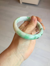 Load image into Gallery viewer, 58mm Certified Type A 100% Natural sunny green/white Jadeite Jade bangle BN16-7069