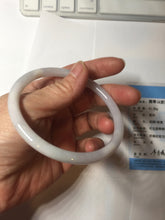 Load image into Gallery viewer, Sold! please don't order, Thanks. 62mm Certified Type A 100% Natural white light purple slim round cut Jadeite bangle AU35-8538