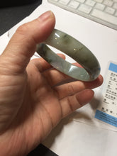Load image into Gallery viewer, 54mm certified natural 100% natural Type A light green brown purple ethereal mist oval jadeite jade bangle AA37-5303