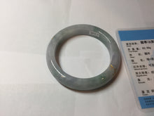 Load image into Gallery viewer, 55.8mm 100% Natural type A green purple white carved flowers and golden-painted Jadeite Jade bangle PB283-0262