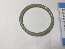 Load image into Gallery viewer, 54.5mm Certified type A 100% Natural light green gray black slim round cut Jadeite bangle PA201-2443