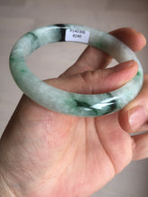 Load image into Gallery viewer, 56.5mm Certificated sunny green/dark green/white jadeite jade bangle BK120-8240