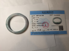 Load image into Gallery viewer, 55.5mm Certified Type A 100% Natural light green purple with floating flowers Jadeite bangle PA131-6646