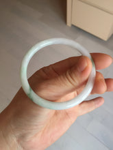 Load image into Gallery viewer, 53.9mm 100% natural Type A sunny green white purple round cut jadeite jade bangle BL96-4661