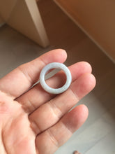 Load image into Gallery viewer, Size 6 1/2 100% natural type A light purple white jadeite band ring group AA110