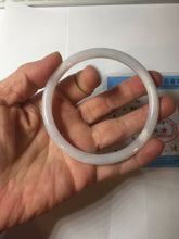 Load image into Gallery viewer, Sold! please don't order, Thanks. 62mm Certified Type A 100% Natural white light purple slim round cut Jadeite bangle AU35-8538