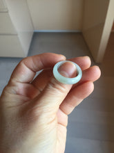 Load image into Gallery viewer, Size 6 1/2-9 100% natural type A white light green broad jadeite jade band ring PA253