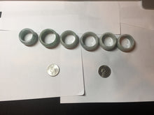 Load image into Gallery viewer, 100% natural type A light green white purple broad jadeite jade band ring thumb ring Pb53