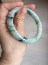 Load image into Gallery viewer, 56.5mm Certificated sunny green/dark green/white jadeite jade bangle BK120-8240