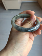 Load image into Gallery viewer, 49mm certified Type A 100% Natural icy watery yellow black(WuJi) oval Jadeite Jade bangle BM113-2674