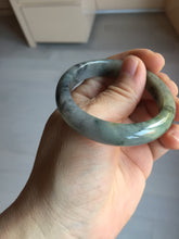 Load image into Gallery viewer, 49mm certified Type A 100% Natural icy watery yellow black(WuJi) oval Jadeite Jade bangle BM113-2674