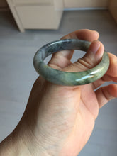 Load image into Gallery viewer, 49mm certified Type A 100% Natural icy watery yellow black(WuJi) oval Jadeite Jade bangle BM113-2674