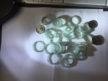 Load image into Gallery viewer, Size 2 1/2- 9 3/4 100% natural type A icy watery light green blue gray slim Guatemala jadeite jade band ring group PH234 Add on item