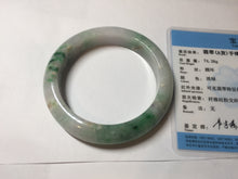 Load image into Gallery viewer, 60.5mm certified Type A 100% Natural light green sunny green light purple Jadeite Jade bangle BK140-5278
