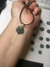 Load image into Gallery viewer, 100% Natural type A icy watery blue green gray Guatemala jadeite Forget-Me-Not(勿忘我) Flower Pendant group BP180