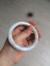 Load image into Gallery viewer, 56.9mm certified 100% natural type A light green/purple/yellow round cut jadeite jade bangle D125-8926