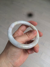 Load image into Gallery viewer, 56.9mm certified 100% natural type A light green/purple/yellow round cut jadeite jade bangle D125-8926