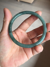 Load image into Gallery viewer, 59.2mm Certified Type A 100% Natural dark green/blue/gray/black slim round cut Guatemala Jadeite bangle GL36-18-3811