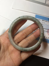 Load image into Gallery viewer, 59mm Certified Type A 100% Natural green gray Jadeite Jade bangle BN17-7070