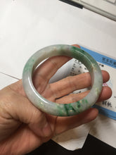 Load image into Gallery viewer, 60.5mm certified Type A 100% Natural light green sunny green light purple Jadeite Jade bangle BK140-5278