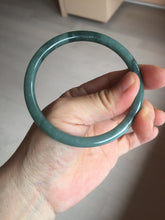 Load image into Gallery viewer, 59.2mm Certified Type A 100% Natural dark green/blue/gray/black slim round cut Guatemala Jadeite bangle GL36-18-3811