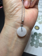 Load image into Gallery viewer, 14.8mm Type A 100% Natural icy watery light purple/yellow/white /green Jadeite Jade Safety Guardian Button Pendant group AX161
