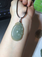 Load image into Gallery viewer, 100% Natural type A dark green/light green/gray jadeite Jade RuYi(如意) pendant BF75