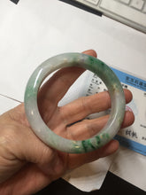 Load image into Gallery viewer, 60.5mm certified Type A 100% Natural light green sunny green light purple Jadeite Jade bangle BK140-5278