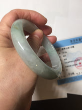 Load image into Gallery viewer, 58.5mm Certified Type A 100% Natural icy watery green/purple chubby Jadeite Jade bangle PB246-9529