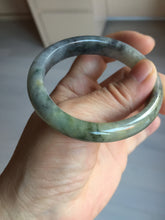 Load image into Gallery viewer, 49mm certified Type A 100% Natural icy watery yellow black(WuJi) oval Jadeite Jade bangle BM113-2674