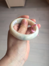 Load image into Gallery viewer, 55mm Certified 100% natural beige/green chubby jadeite jade bangle G70-0469