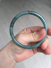 Load image into Gallery viewer, 59.2mm Certified Type A 100% Natural dark green/blue/gray/black slim round cut Guatemala Jadeite bangle GL36-18-3811
