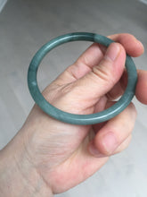 Load image into Gallery viewer, 59.2mm Certified Type A 100% Natural dark green/blue/gray/black slim round cut Guatemala Jadeite bangle GL36-18-3811