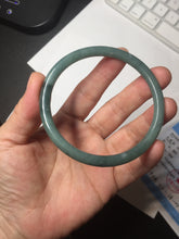 Load image into Gallery viewer, 59.2mm Certified Type A 100% Natural dark green/blue/gray/black slim round cut Guatemala Jadeite bangle GL36-18-3811