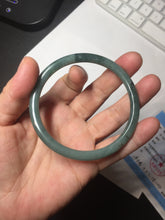 Load image into Gallery viewer, 59.2mm Certified Type A 100% Natural dark green/blue/gray/black slim round cut Guatemala Jadeite bangle GL36-18-3811