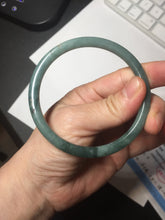 Load image into Gallery viewer, 59.2mm Certified Type A 100% Natural dark green/blue/gray/black slim round cut Guatemala Jadeite bangle GL36-18-3811