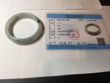 Load image into Gallery viewer, 54.5mm Certified 100% natural Type A white with green floating flowers jadeite jade bangle BN19-7053