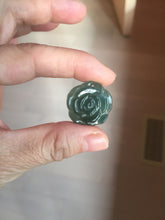 Load image into Gallery viewer, 100% Natural type A icy watery blue green gray Guatemala jadeite Rose Pendant group BP181