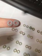 Load image into Gallery viewer, 100% Natural icy watery white/green/brown ring dangling jadeite Jade earring C10