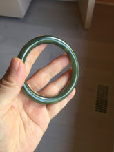 Load image into Gallery viewer, 59.4mm certified 100% Natural dark green gray black round cut nephrite bangle HN157-9684