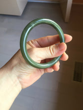 Load image into Gallery viewer, 59.4mm certified 100% Natural dark green gray black round cut nephrite bangle HN157-9684
