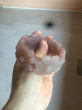 Load image into Gallery viewer, 54mm 100% natural light red/purple/white Quartzite (Shetaicui jade) carved galsang flower(格桑花) bangle XY96