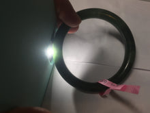 Load image into Gallery viewer, 58.5mm 100% Natural dark green nephrite Jade (碧玉) round cut bangle G39