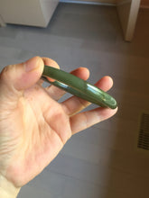 Load image into Gallery viewer, 59.4mm certified 100% Natural dark green gray black round cut nephrite bangle HN157-9684