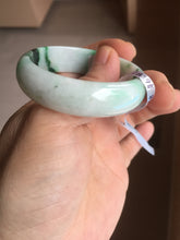 Load image into Gallery viewer, 46.7mm certified Type A 100% Natural sunny green/brown/white(白底青) kids Jadeite Jade bangle/scarf buckle PJ67-0098
