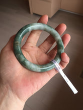Load image into Gallery viewer, 59.5mm certified Type A 100% Natural dark green brown chubby round cut Jadeite Jade bangle BK141-5309