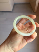 Load image into Gallery viewer, 53.6mm Certified 100% Natural icy watery Crystal Sugar Yellow White(黄冰糖) Nephrite Bangle HN156-9688