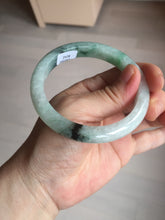 Load image into Gallery viewer, 57mm Certificated sunny green/dark green/white jadeite jade bangle BK119-8242